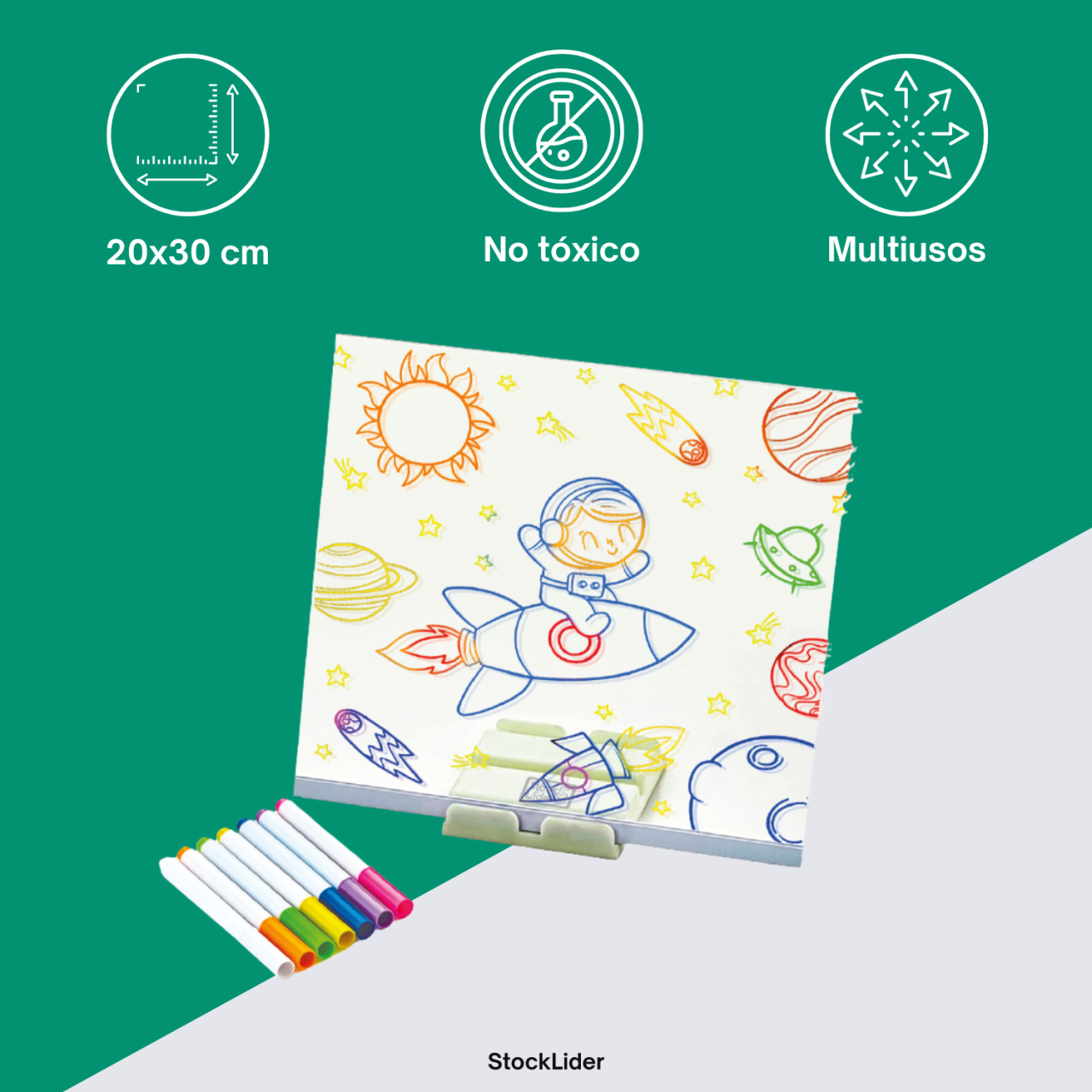 LumiKids Pad™- Pizarra con luz LED 20x30 Grande